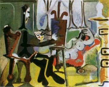 Der Künstler und sein Modell L artiste et son modèle I 1963 kubistisch Ölgemälde